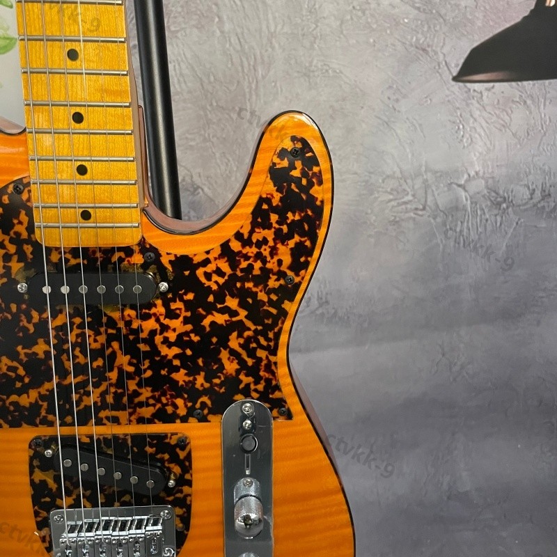 Electric Guitar Flame Maple Top Basswood Body Custom Binding Chrome FreeShipping