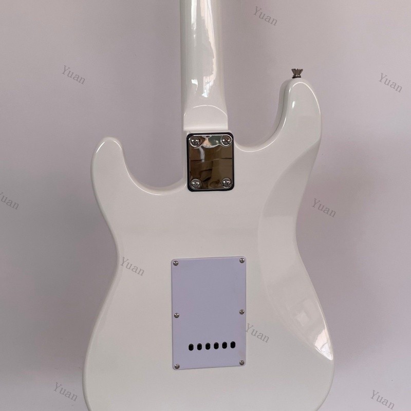 Electric Guitar White Gloss SSS Pickups 21 Stainless Frets White Fretboard