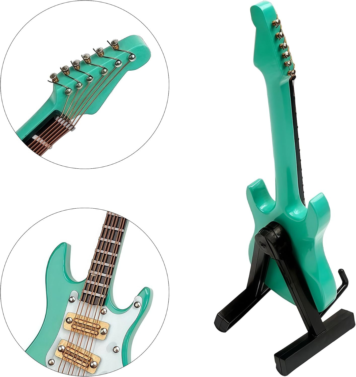 Miniature Guitar with Stand and Case, 10Cm Mini 6 Strings Electric