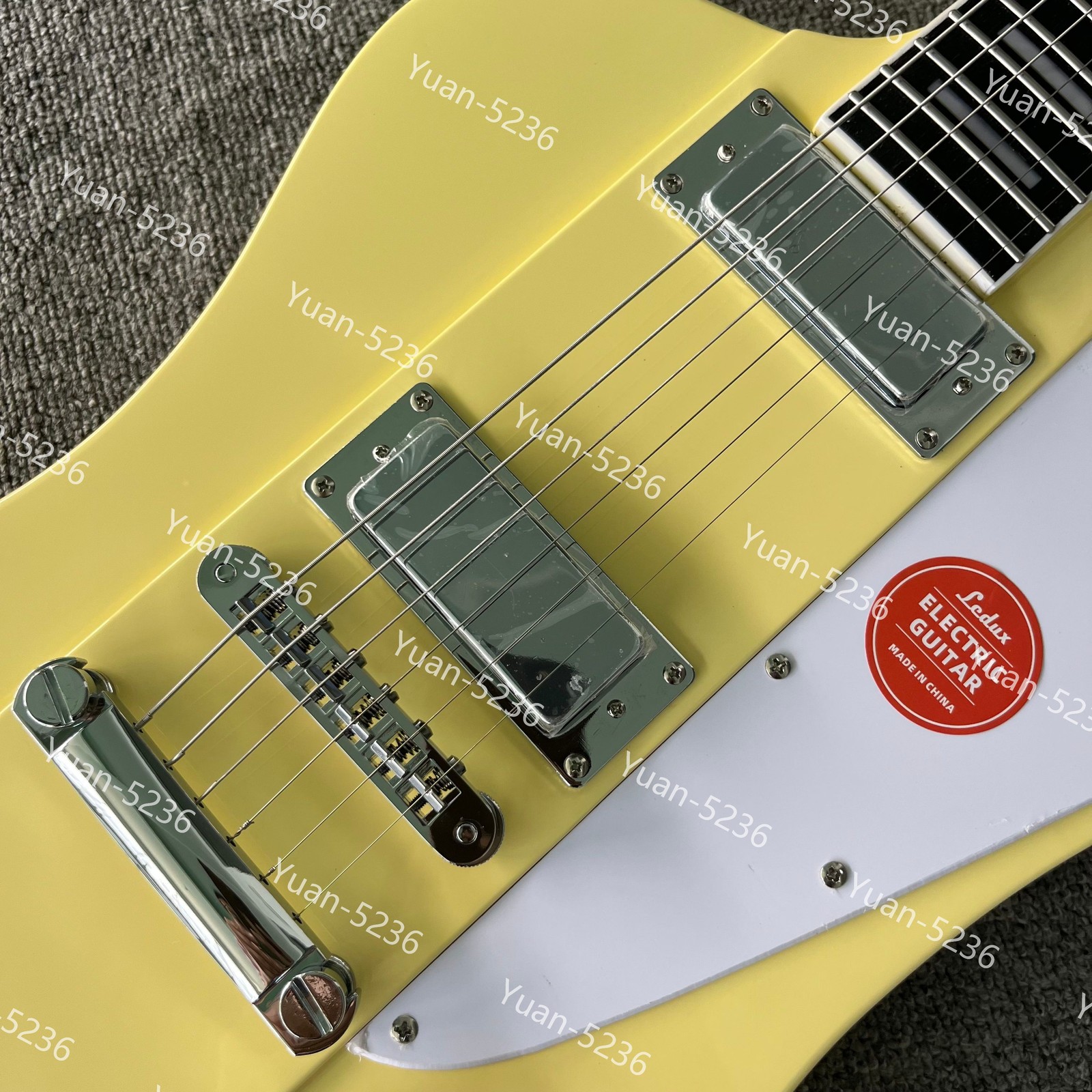 Custom Solid Electric Guitar Mahogany Body p90 pickups Chrome Parts Yellow