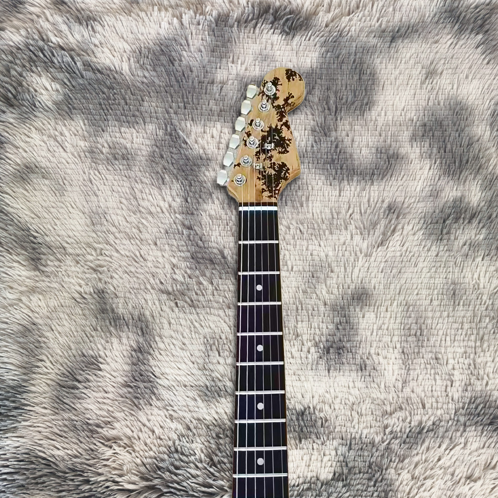 Clearance Sale 6 String Ash ST Lightning Struck Wood Electric Guitar