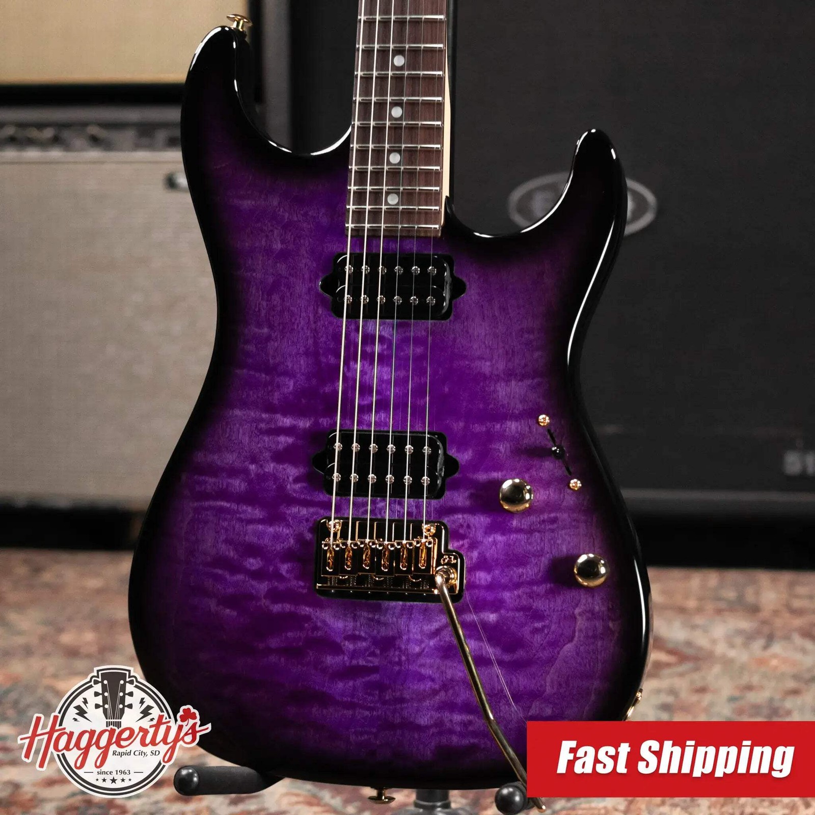 Suhr Standard Thin Burst Limited Edition Electric Guitar – Trans Purple with Gig