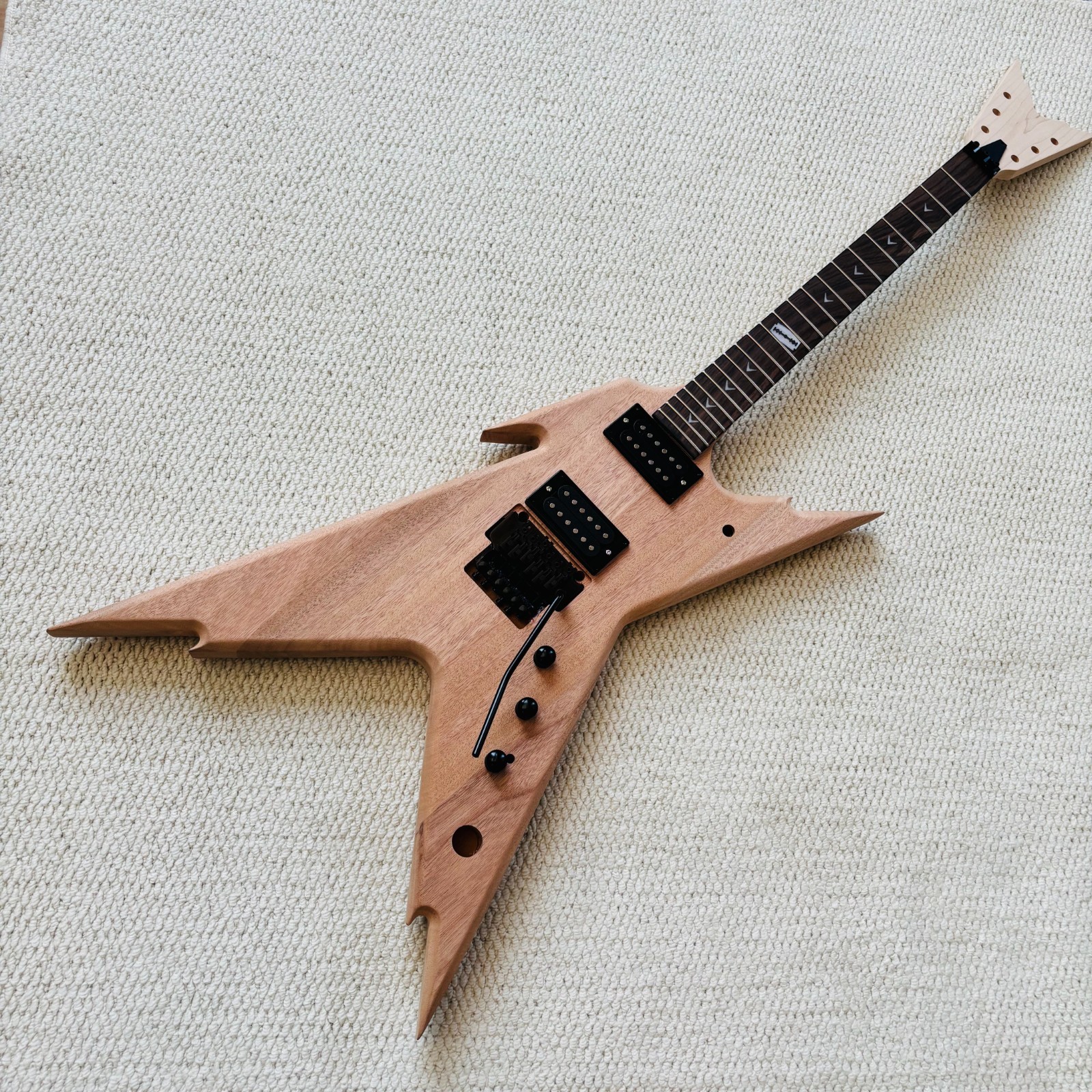 DIY Dean Electric Guitar Kit Mahogany BD Maple Neck Rosewood FB BK Part Tremolo