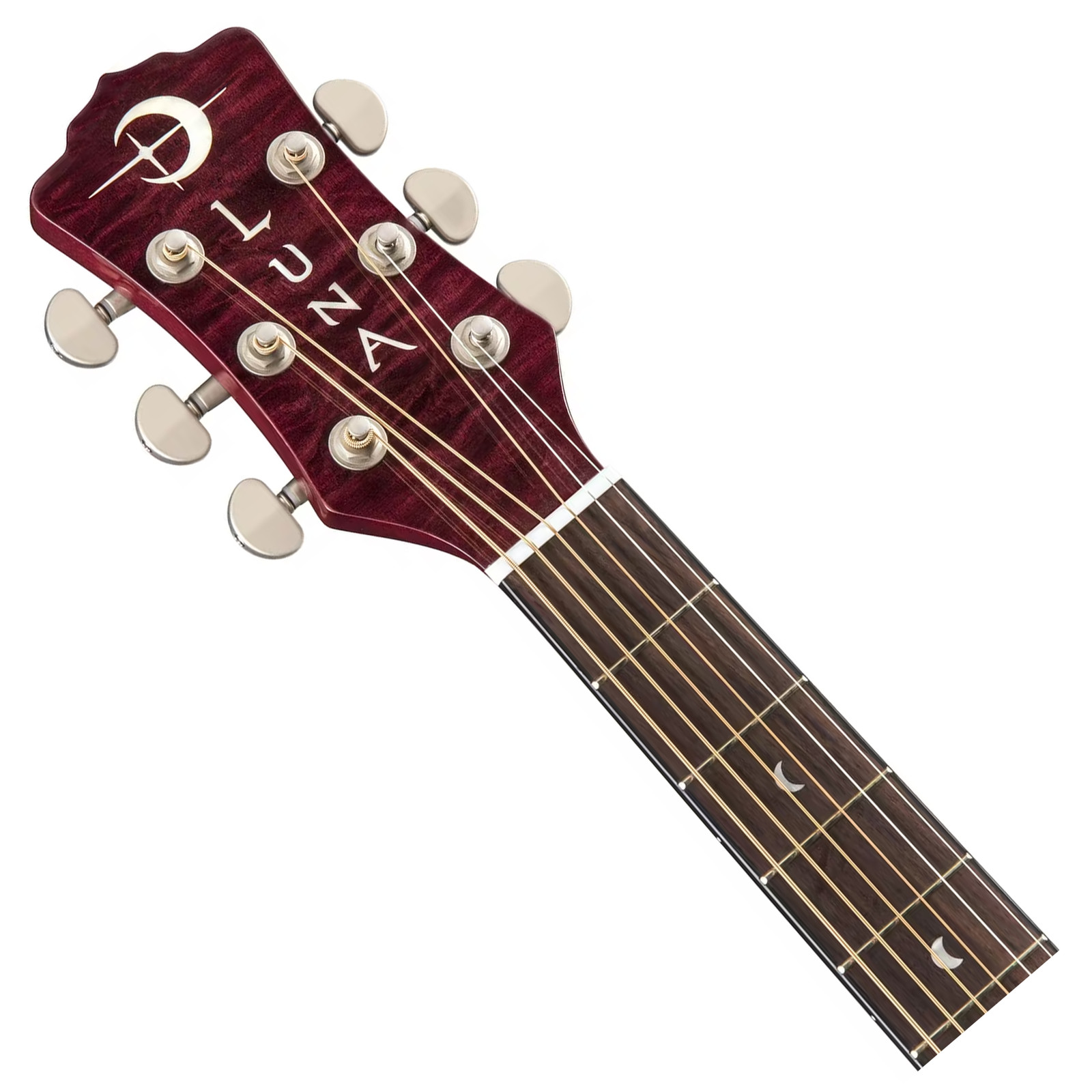 Luna Flora Lotus Quilt Maple Acoustic-Electric Guitar – Trans Shiraz – Used