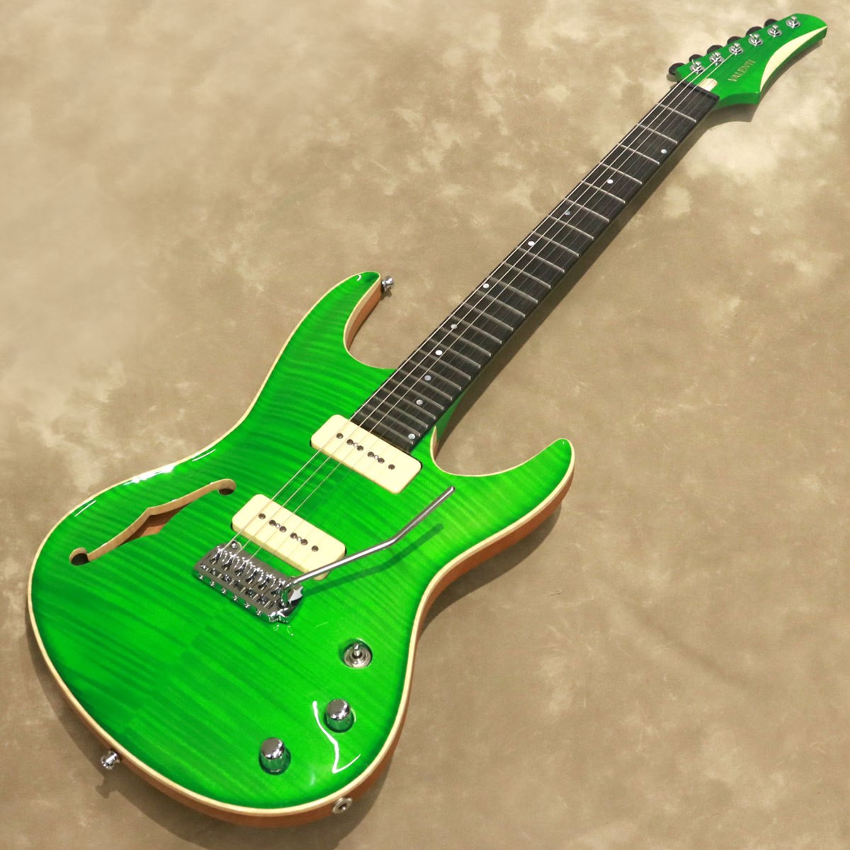 Valenti Guitars Nebula Carved Semihollow Green Used Electric Guitar