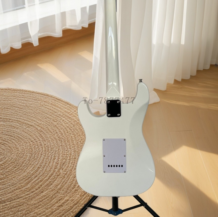 New Product White ST Electric Guitar Maple Fretboard Chrome Part 3S Pickups