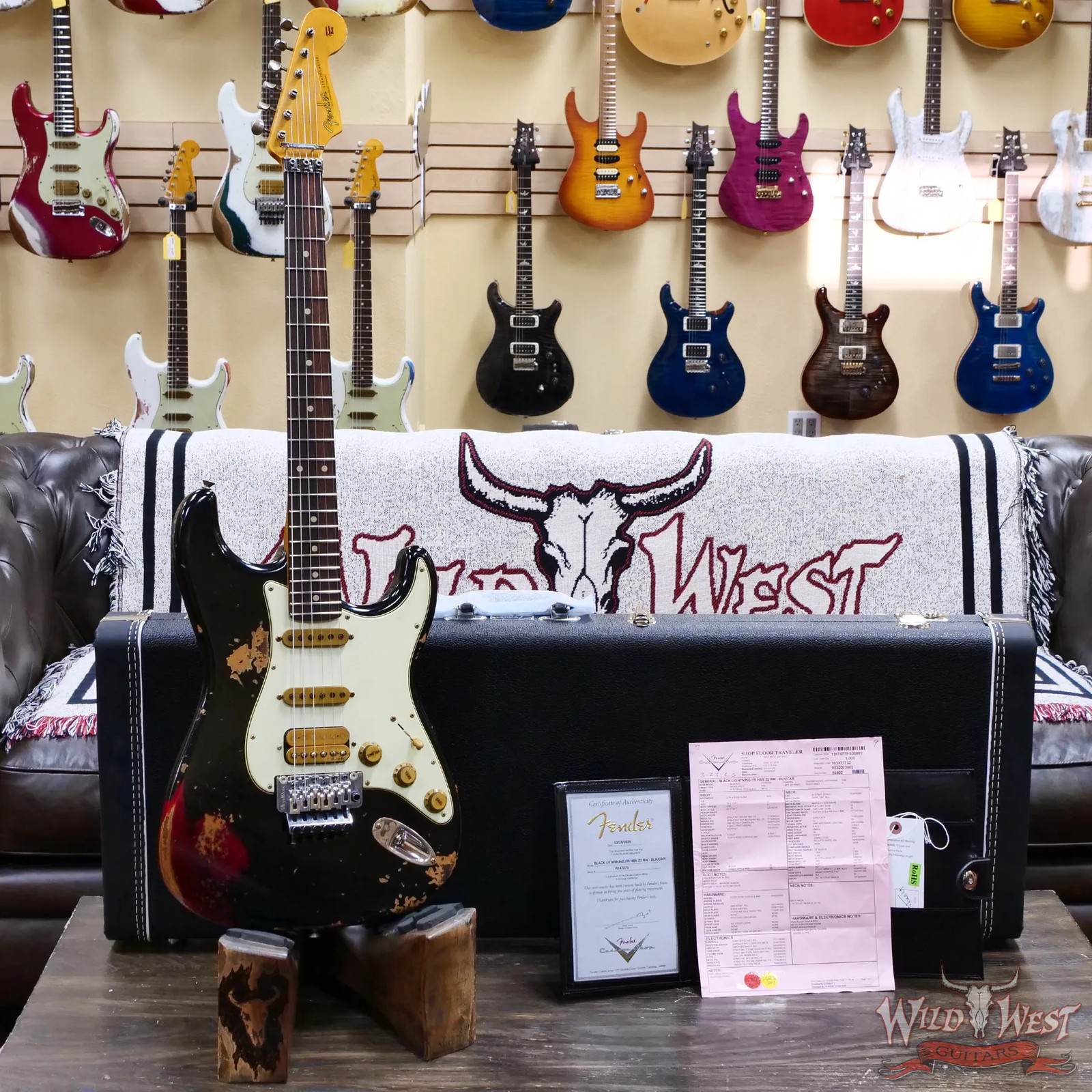 Fender Custom Shop Black Lightning Stratocaster Floyd Rose Apple Red 8.00 lbs
