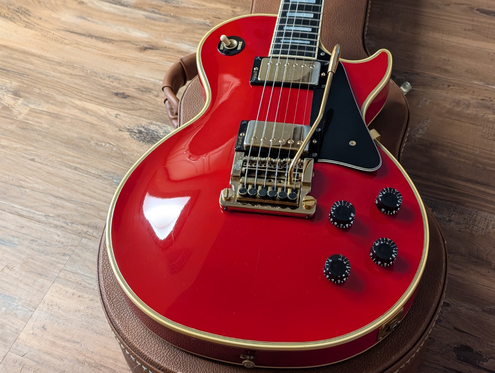 1985 Gibson Les Paul Custom Electric Guitar Ferrari Red Tim Shaw 100% Original