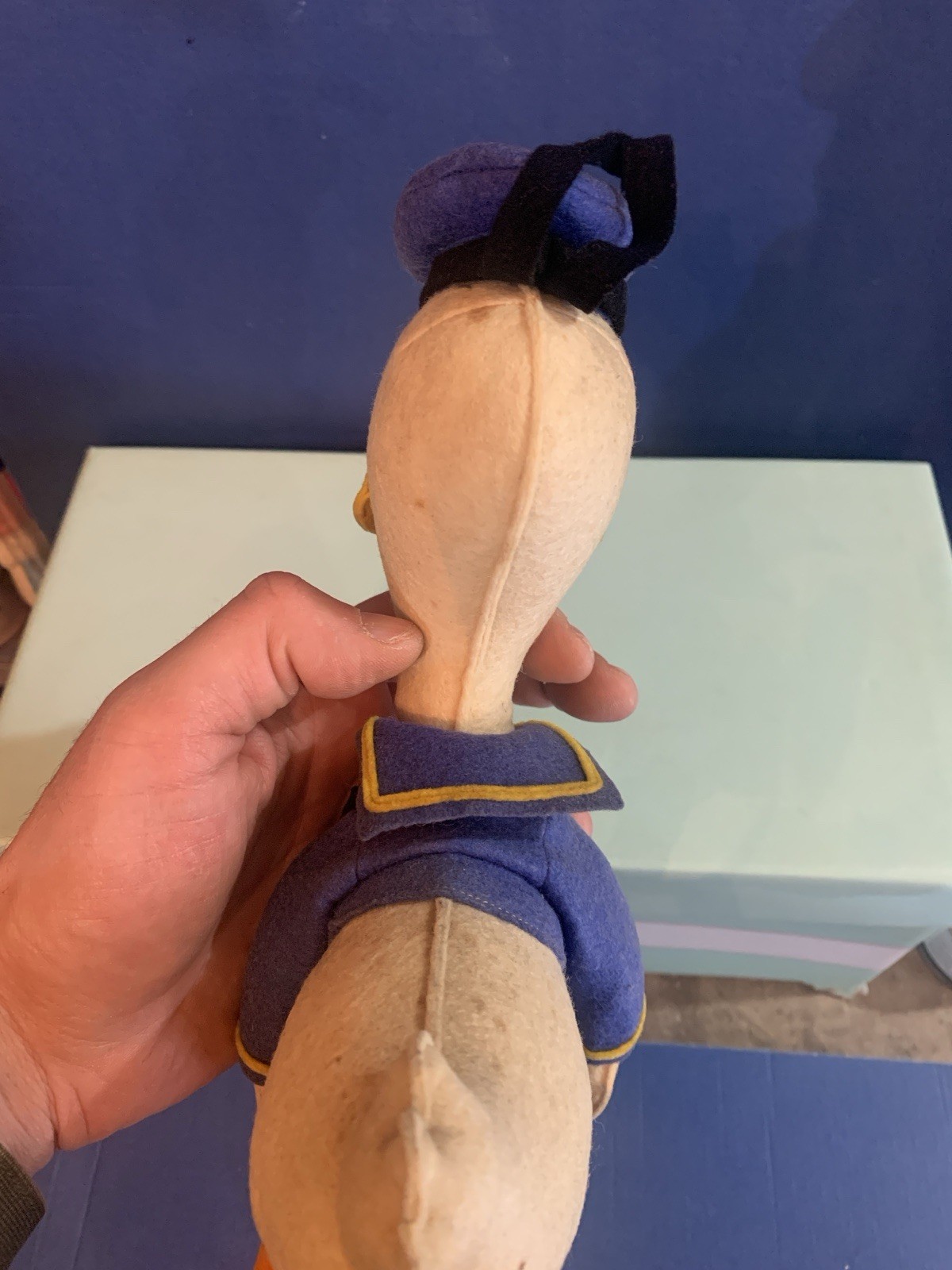 VINTAGE TOY DOLL FELT DONALD DUCK WALT DISNEY LENCI TURIN 1950s no lars