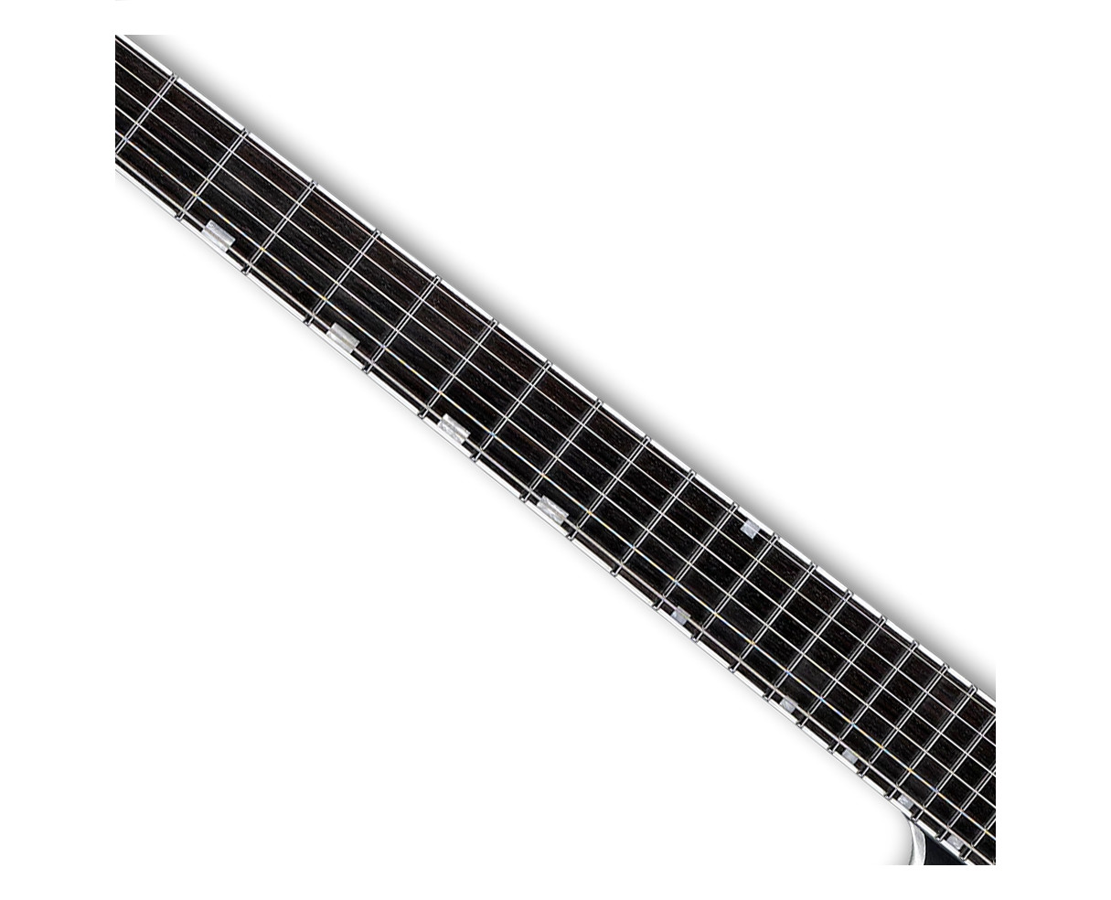 ESP LTD MH-1000NT BB Electric Guitar – Black Satin w/Silver Bold Binding