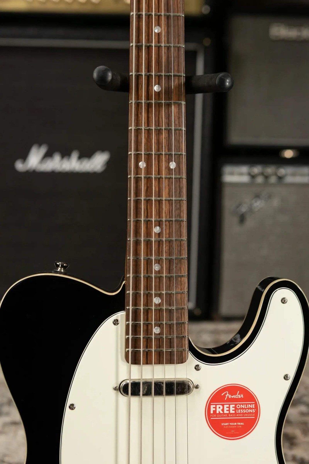 Squier Classic Vibe Baritone Custom Telecaster Electric Guitar – Black