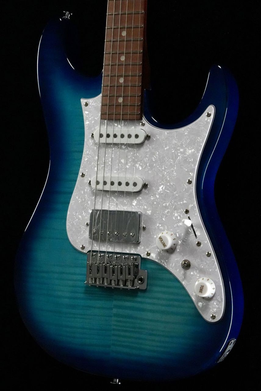 Ibanez AZ22S1F TXB Transparent Turquoise Burst, Flame Maple Top, Alder Body