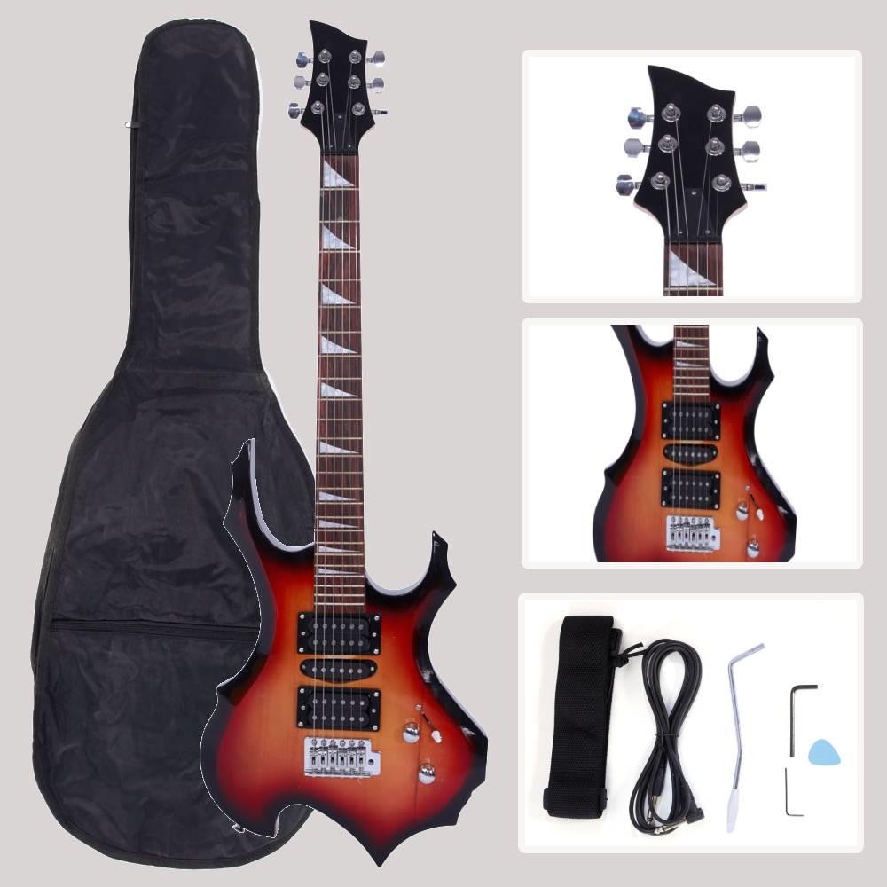 Flame Type Beginner Electric Guitar Kit 6 Strings +Guitar bag +Strap+Cord +Pick