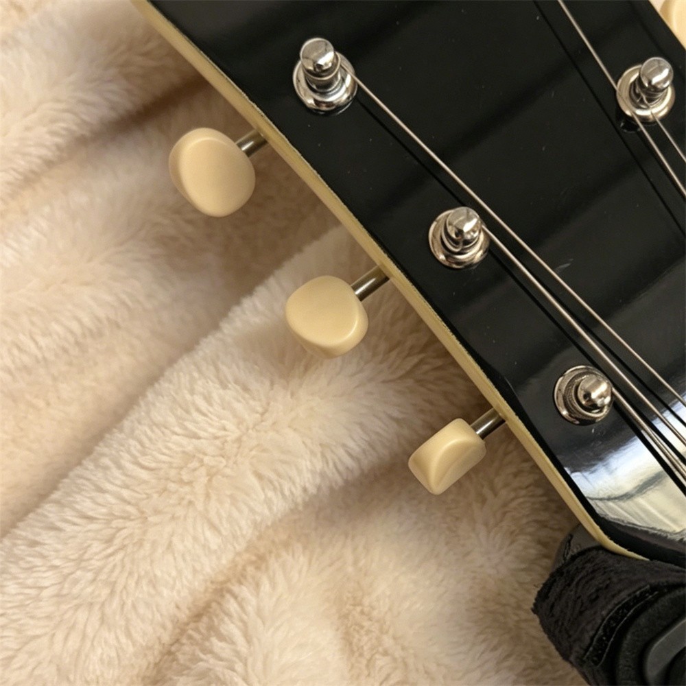Junior Solid Electric Guitar Double Cutaway P-90 Pickups Stainless Fret Cream