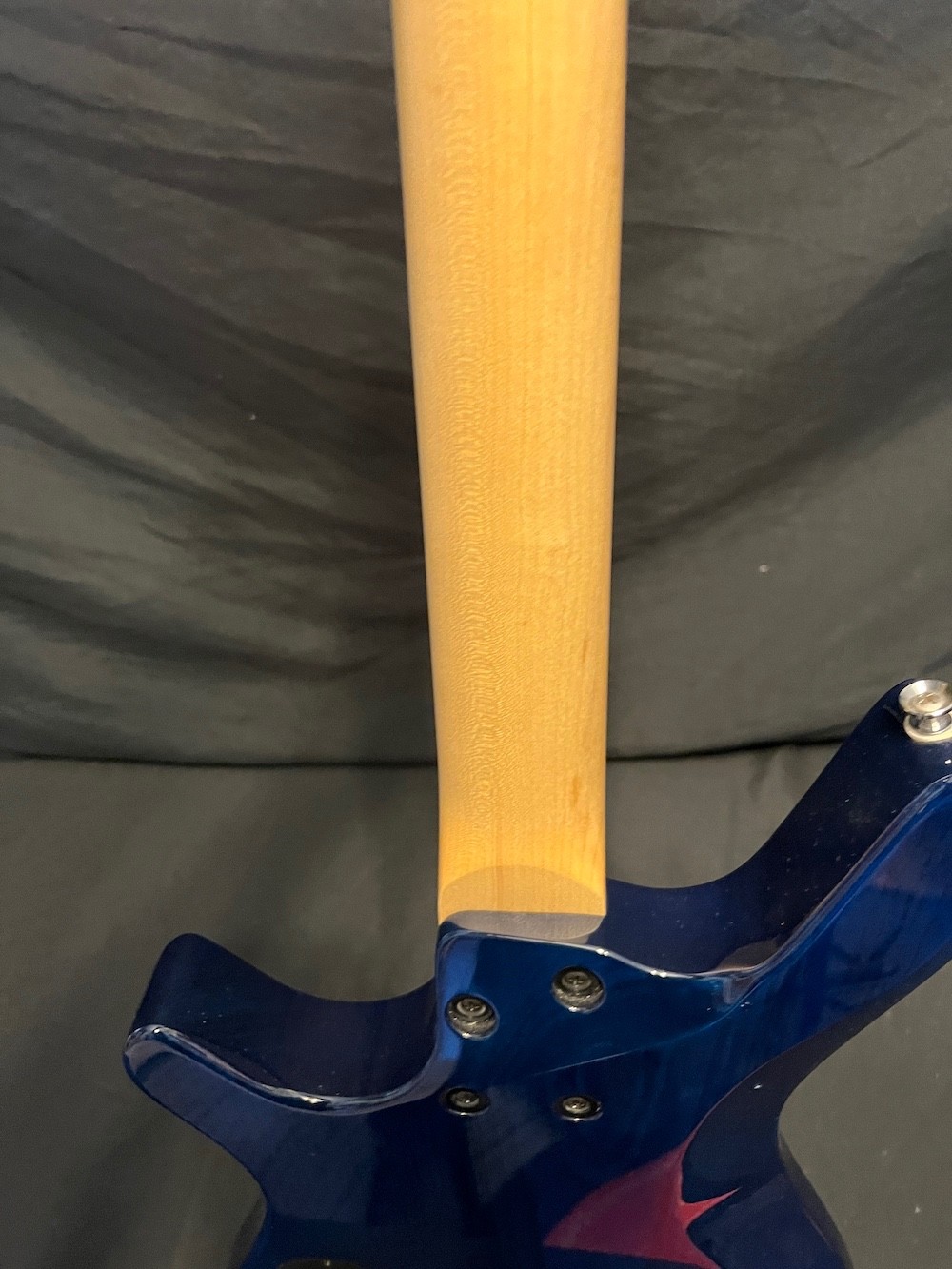 Kiesel Vanquish 6 Guitar See-Through Blue Swamp Ash-Zircote Board W/Case