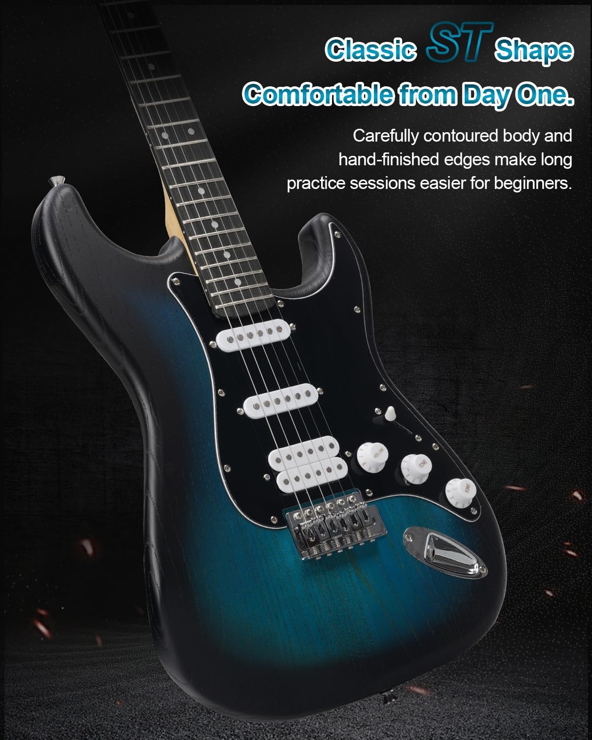 Umelody Blue Black Burst Electric Guitar