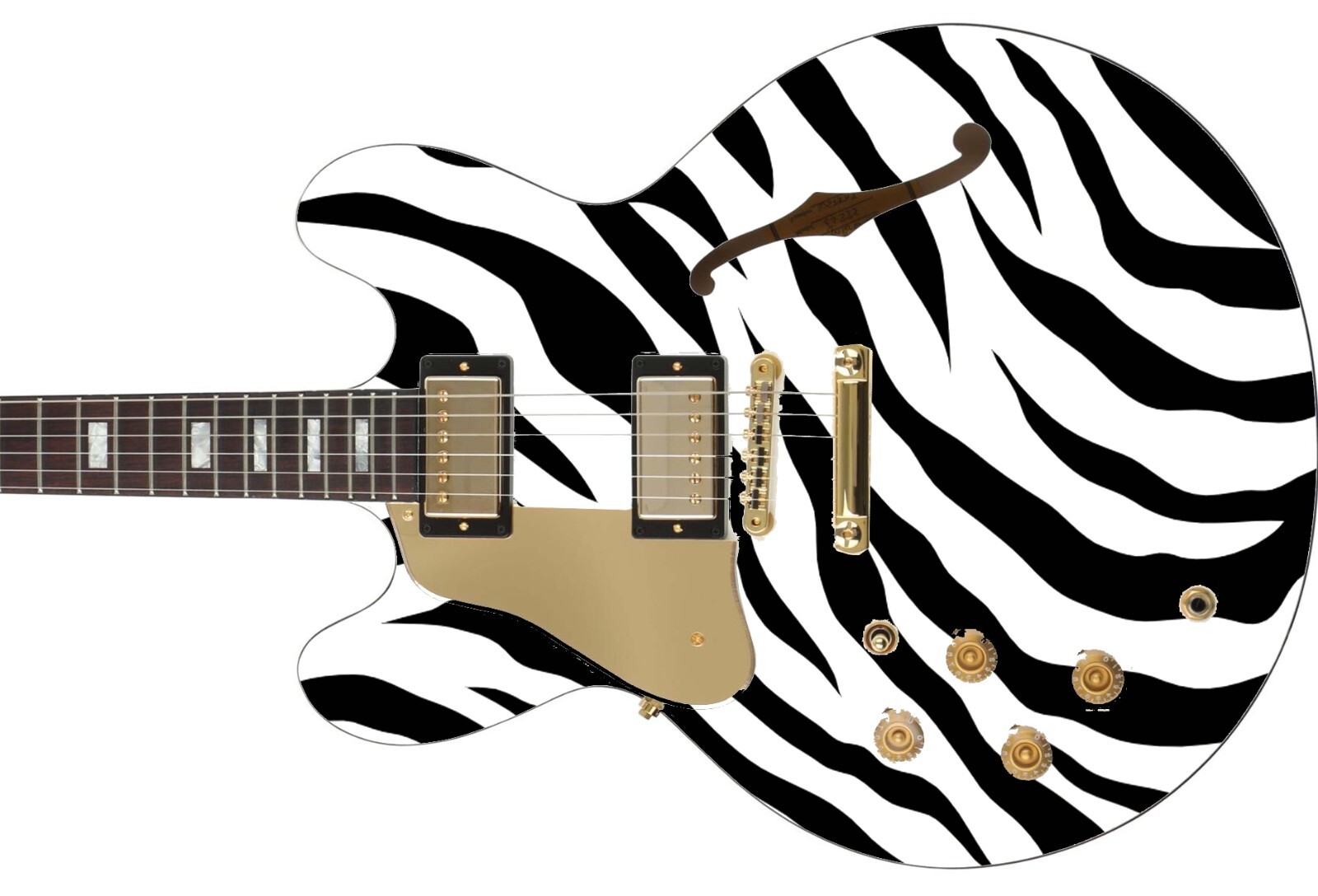Guitar Skin Wrap Axe Reface LEFT Black and White Tiger Stripe 1230 A