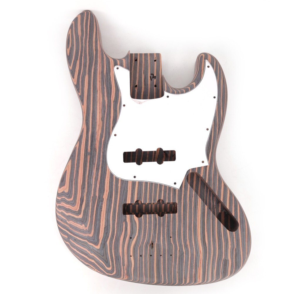 Zebrawood electric jazz bass unfinished kits with all hardware