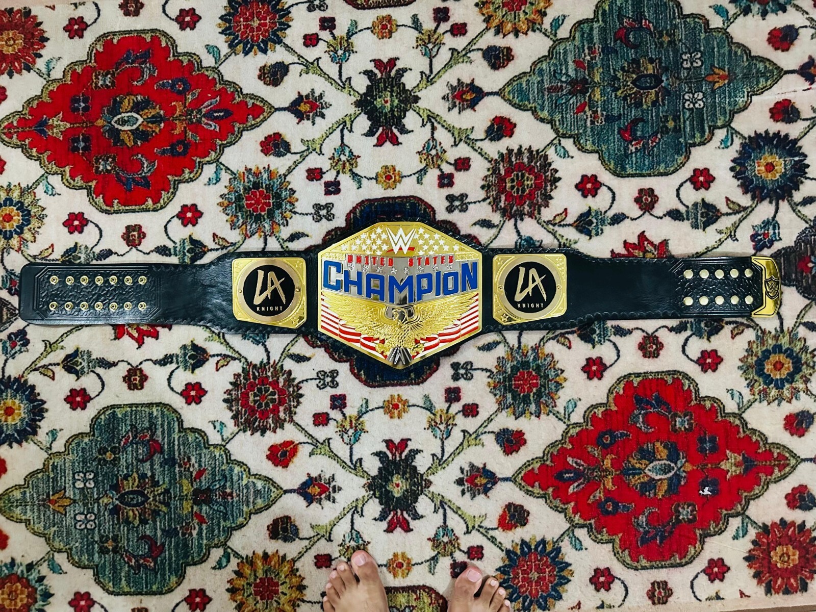 NEW UNITED STATES LA KNIGHT CHAMPIONSHIP REPLICA BELT 4MM ZINC PLATES ADULT SIZE