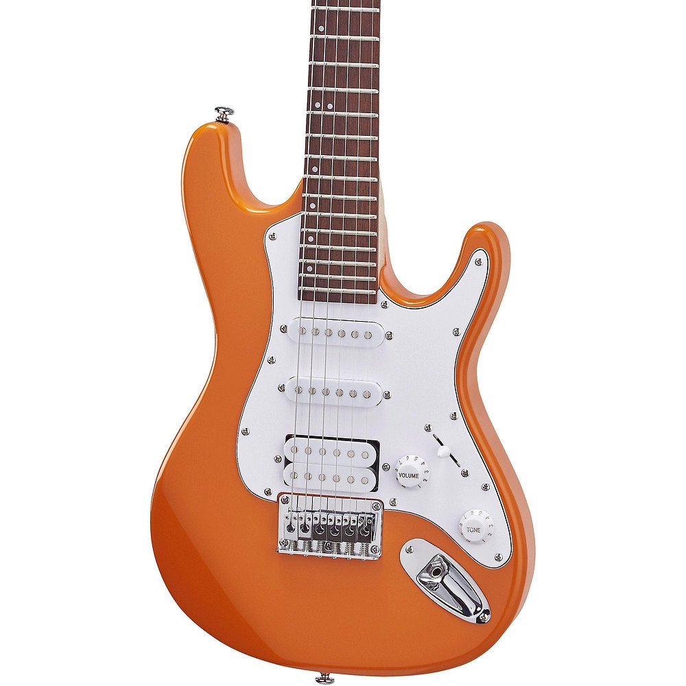 Mitchell TD100 ShortScale Electric Guitar Orange 3Ply White Pickguard