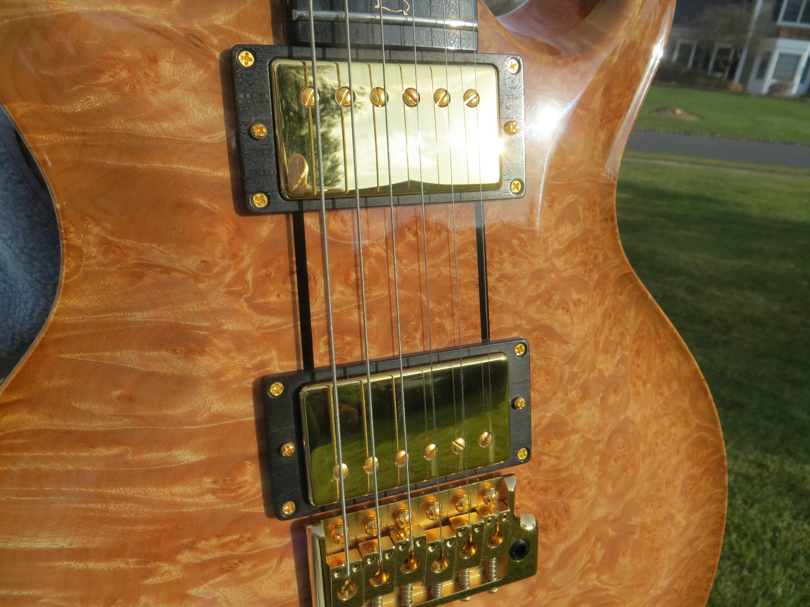 Prs Private Stock Santana 3 One Piece Burl Maple Top Rosewood Neck Gold Birds