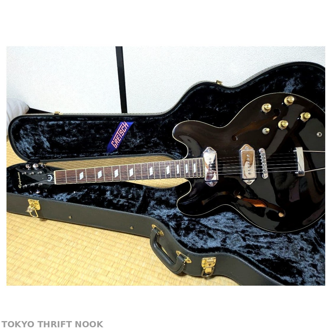[Good] Epiphone Casino Ebony Black Hollow Body Electric Guitar Peerless P-90