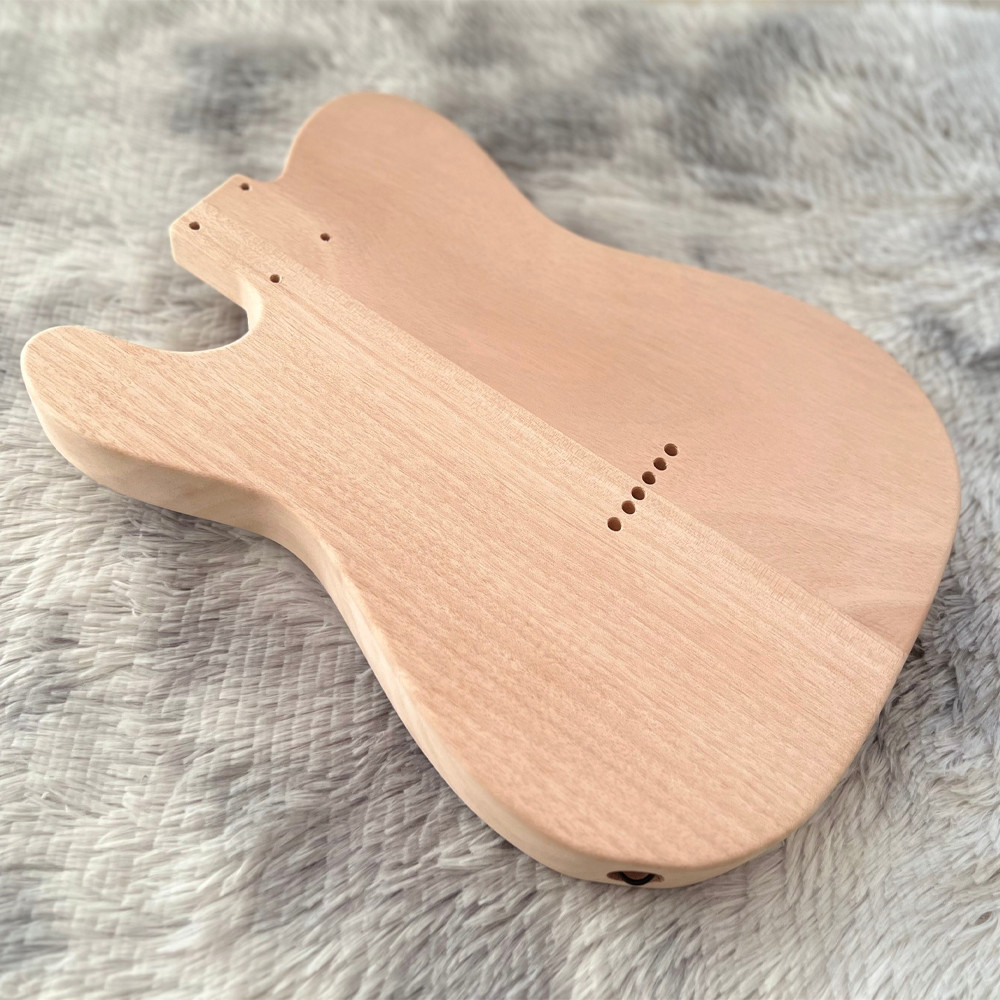 6 String TELE DIY Electric Guitar Kit Mahogany Body Maple Fretboard Bone Nut