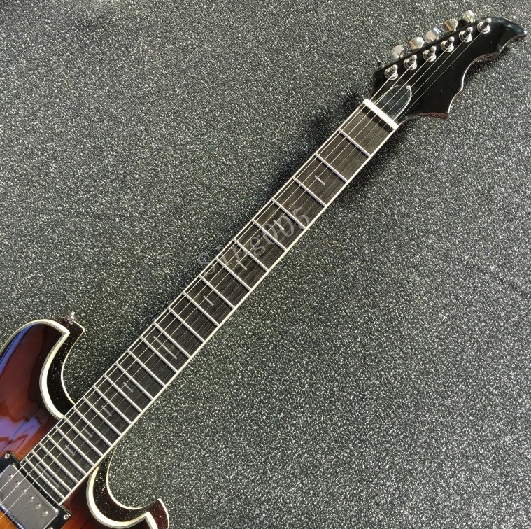 Languedoc Electric Guitar Semi-Hollow Body Vintage Sunburst Spalted Maple Top