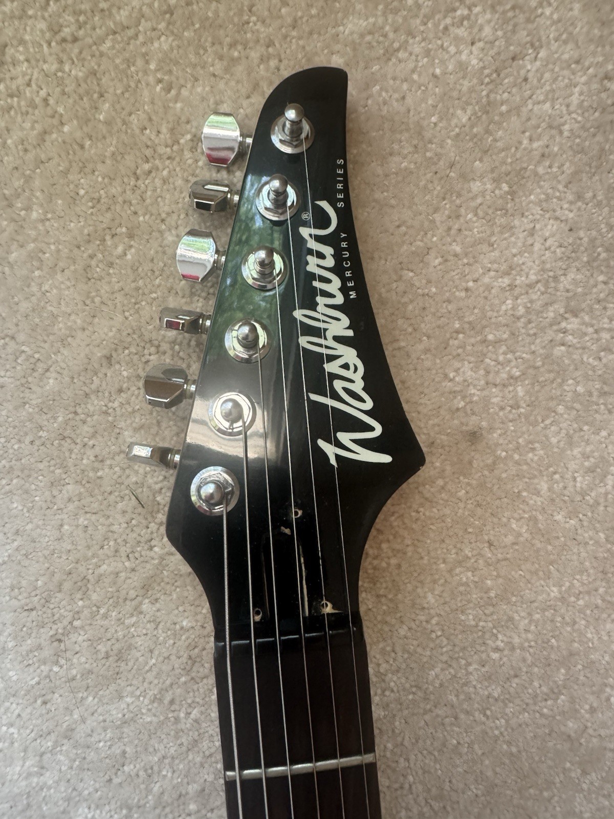 Washburn Mercury Series MG20/B Solid Body Black 6-String RH Electric w/ Gig Bag