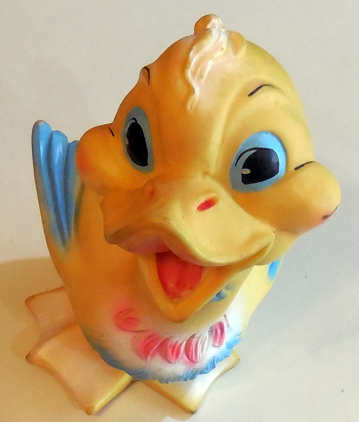 VINTAGE LARGE RUBBER TOY DUCK DUCKLING RUBBERTOYS MADE IN ITALY 1960s