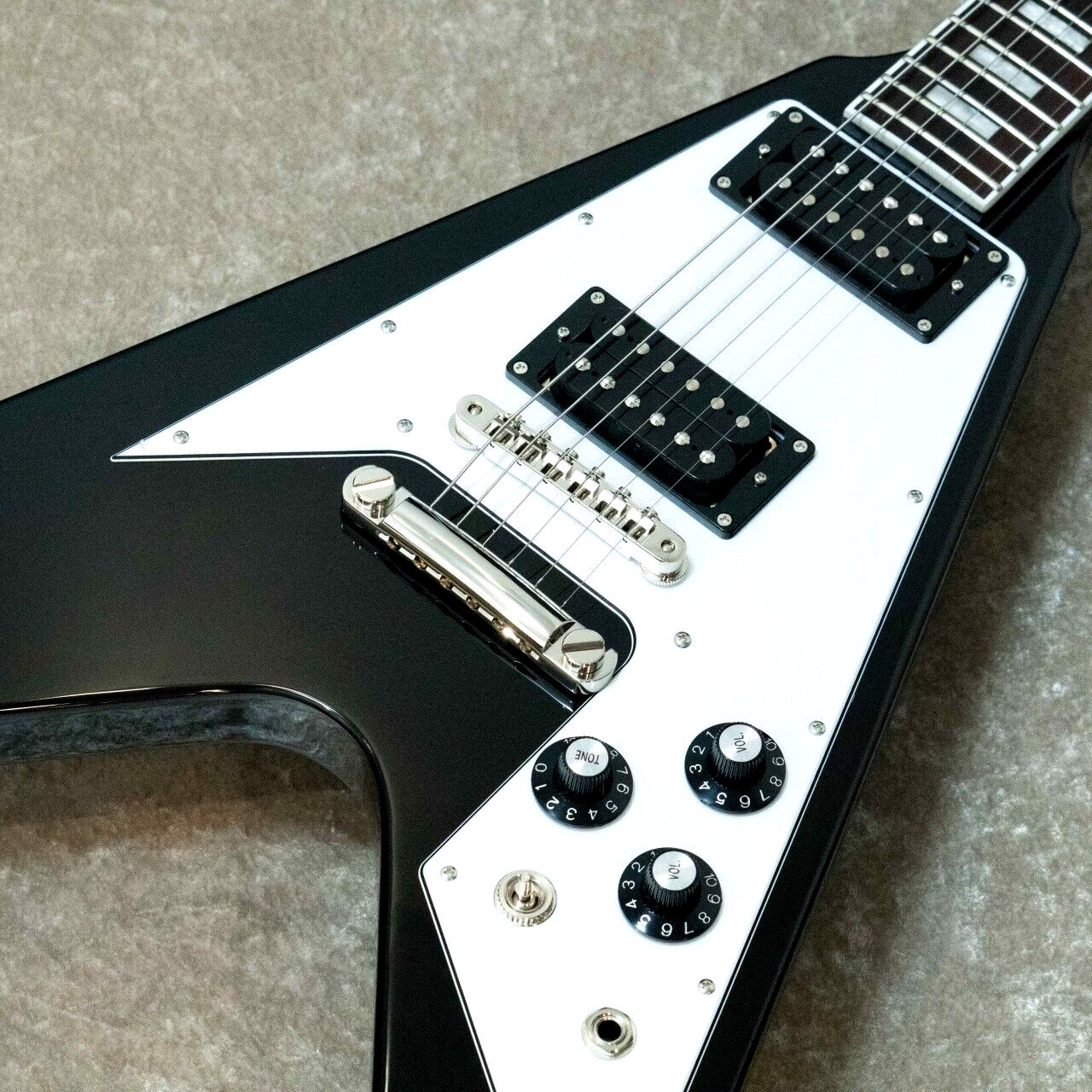EDWARDS E-FV-LTD Flying V type Black Electric Guitar From Japan