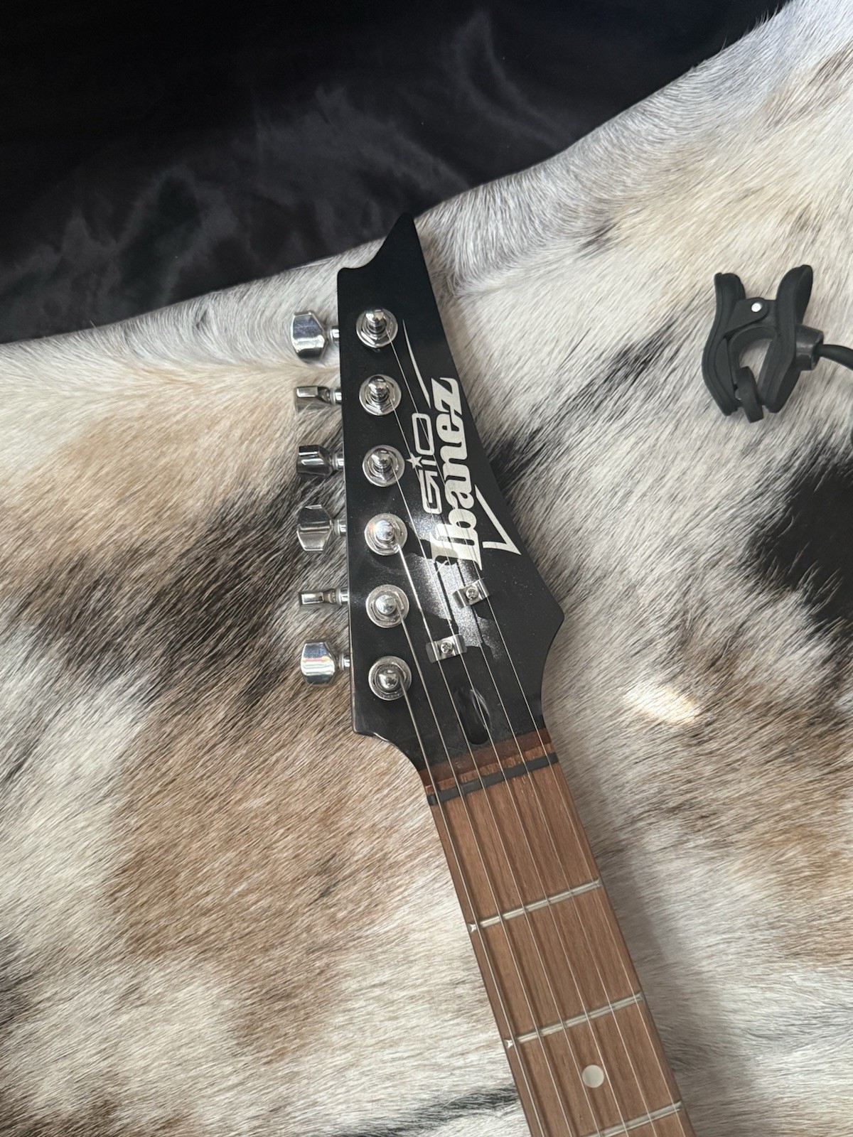 Gio Ibanez Black Electric Guitar 6 String Maple Neck