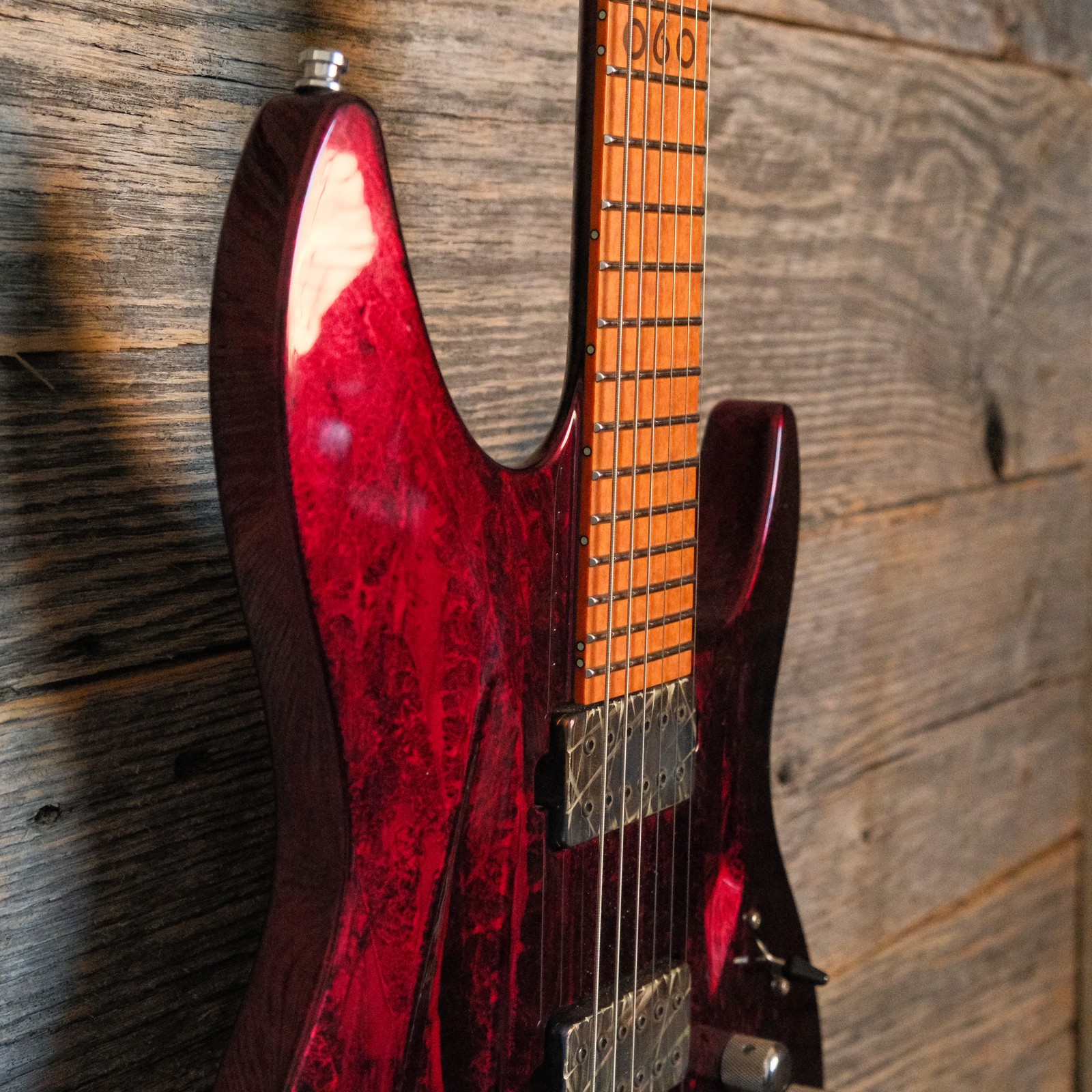Used Aristides 060 Custom Build Guitar – Ruby Red Marble Burst Gloss w/Case
