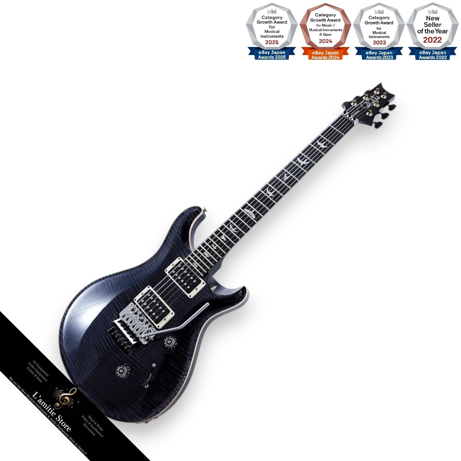 PRS Custom 24 Floyd Electric Guitar Gray Black SN.0410459, Floyd Rose, Metal Pi