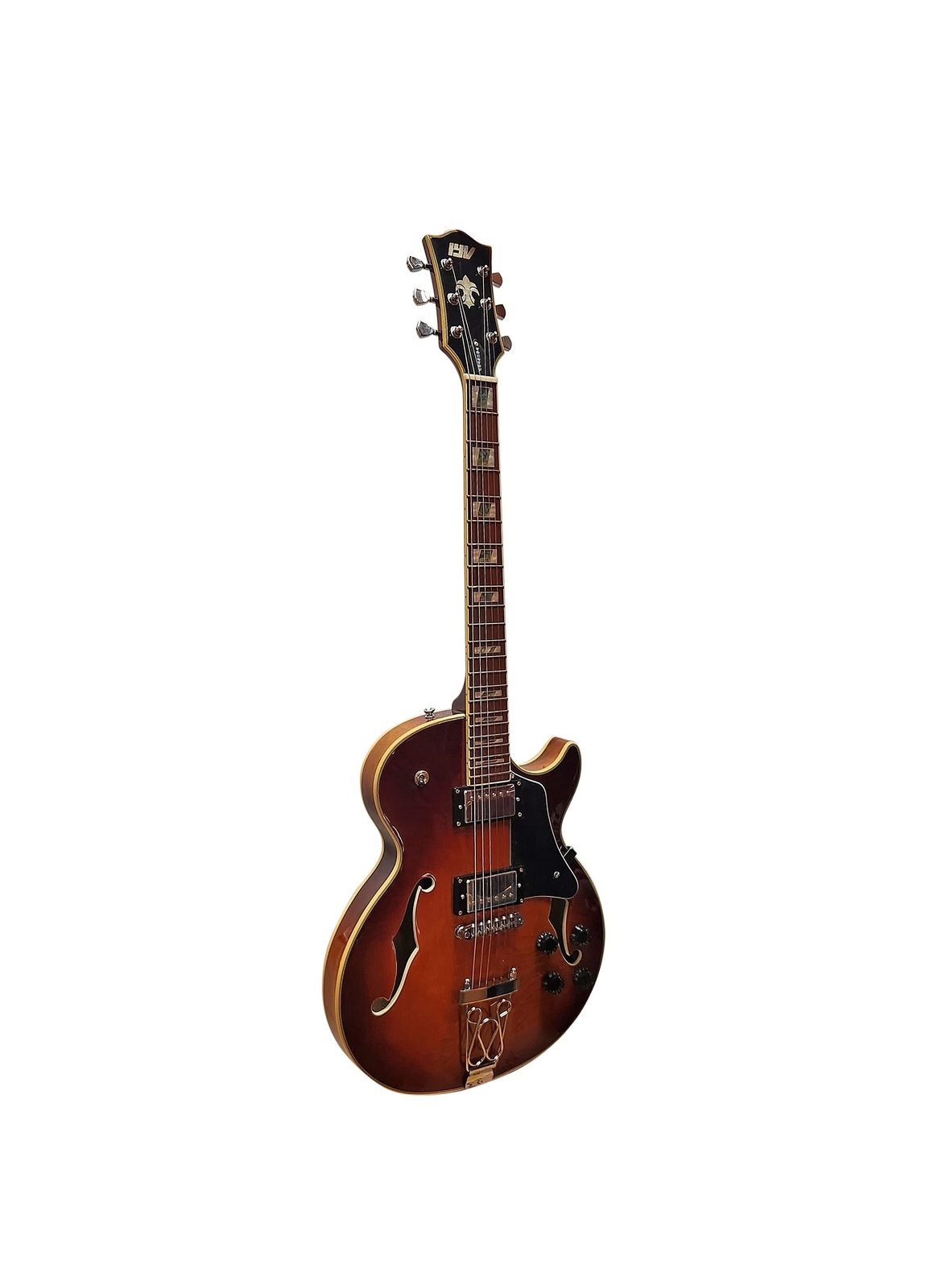 IYV-IJZ-300A TSB Jazz Solid hollow-Body Electric Guitar, Tobacco Sunburst