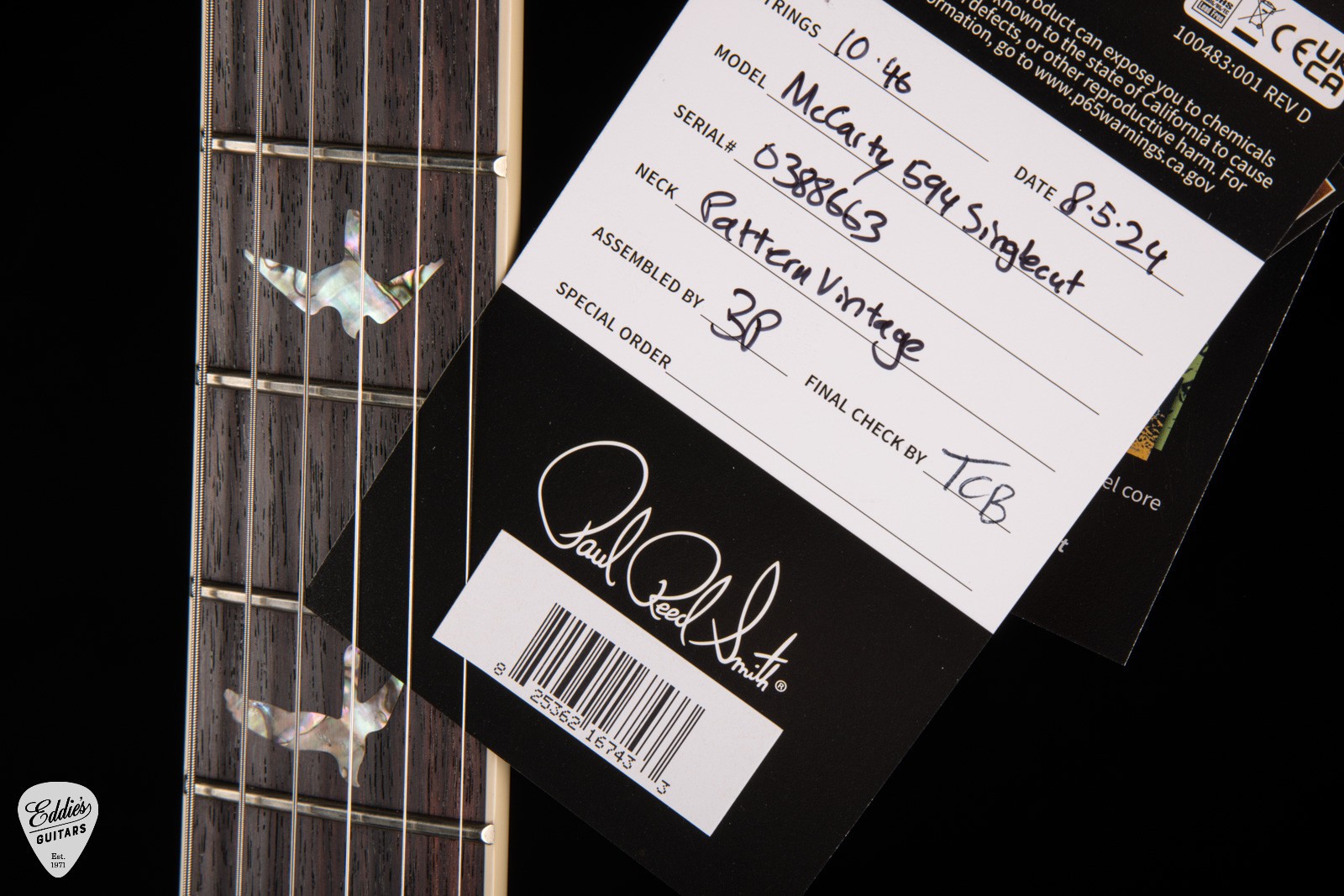 PRS McCarty 594 Singlecut – Black Gold Wraparound Burst