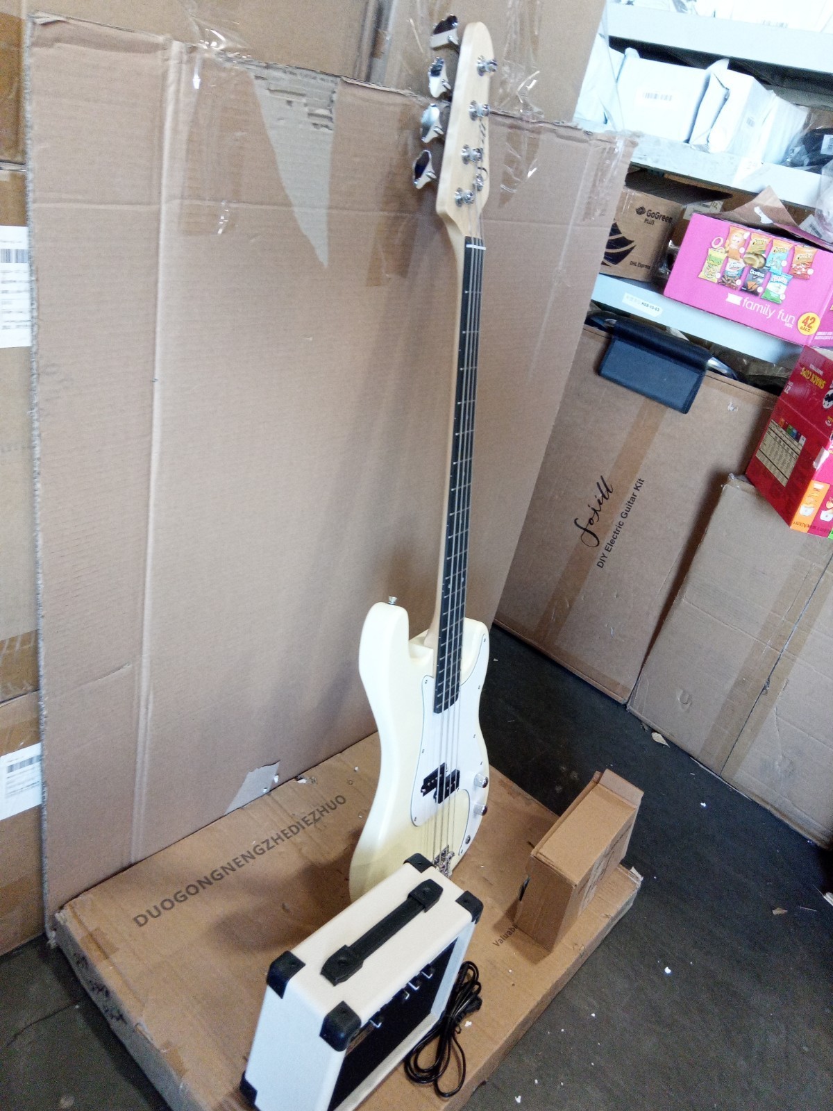 Open box 4 String P Bass Electric Guitar Cream White Gloss 1ZY2109G0301145217