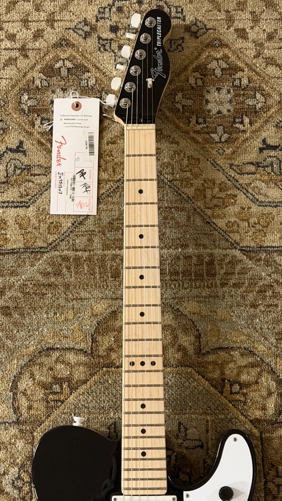 Fender Jack White Triplecaster Telecaster in Black w/ Hard Case & Free Pro Setup