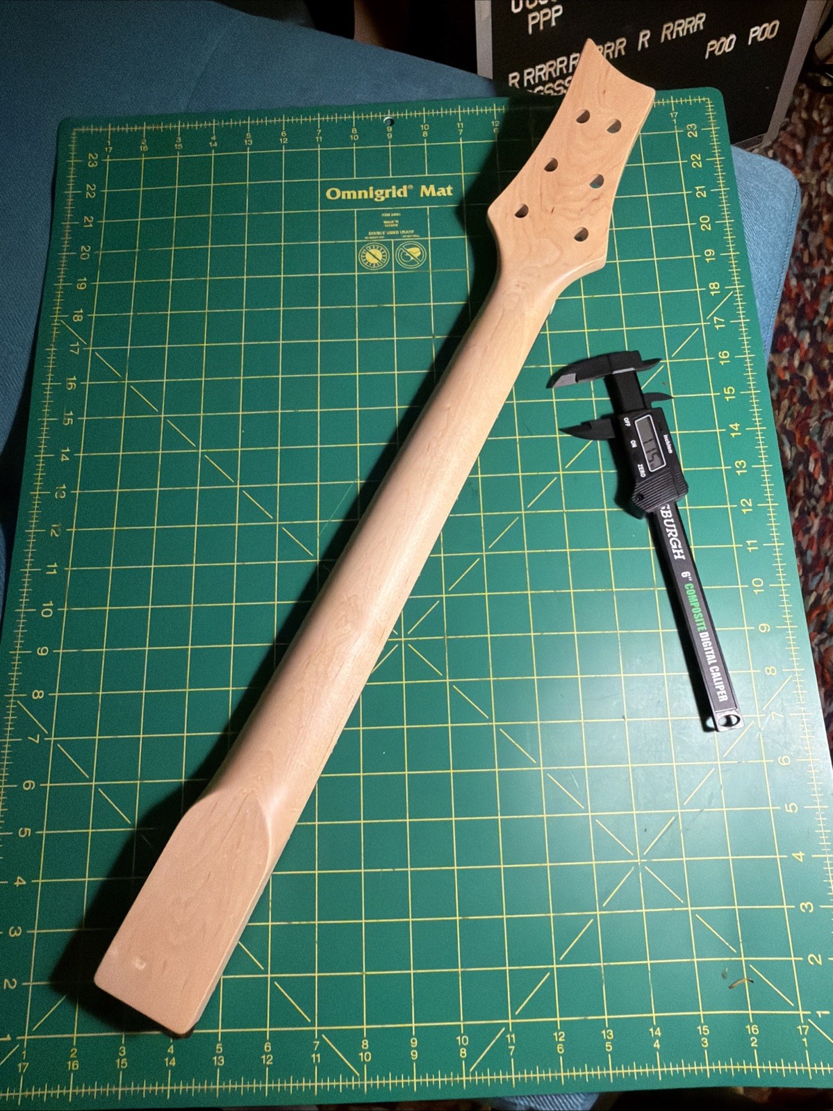 3×3 Blank Unused Custom Guitar Neck 22 Fret Rosewood Ebony No Inlays ￼