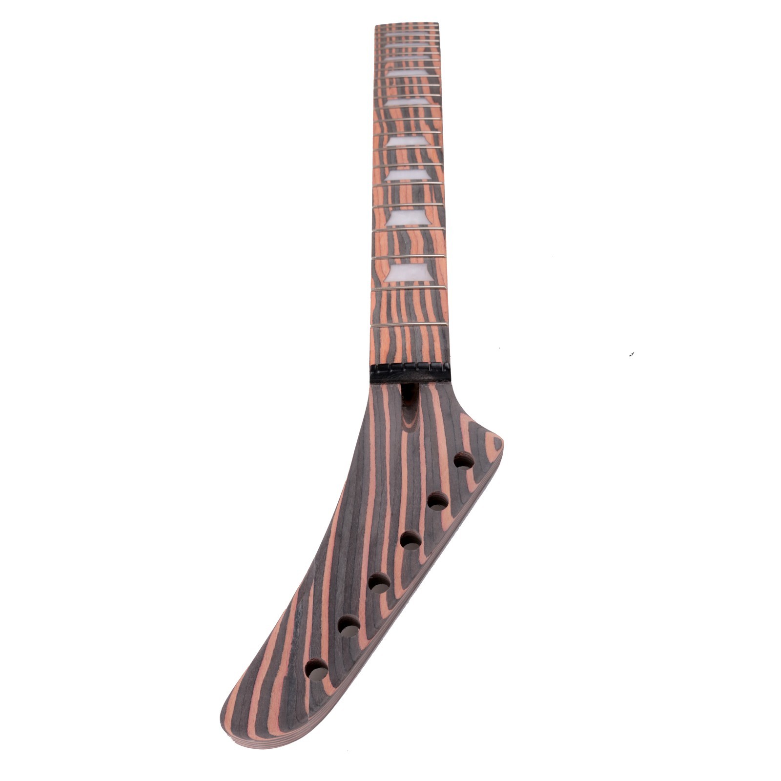 Unfinished DIY Electric Guitar Kits Zebrawood Set Neck 22 Frets Free Ship