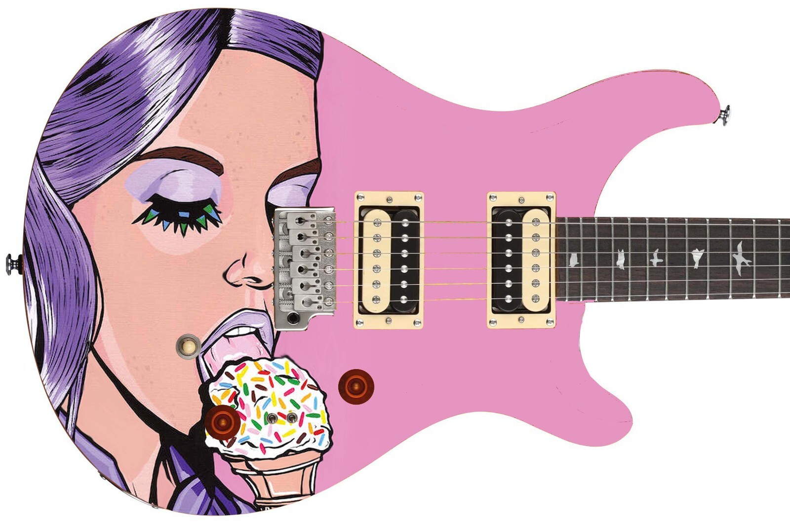 Guitar Skin Wrap Axe Re-Skin Pop Rock West End Girl Groupie Girl – 1213