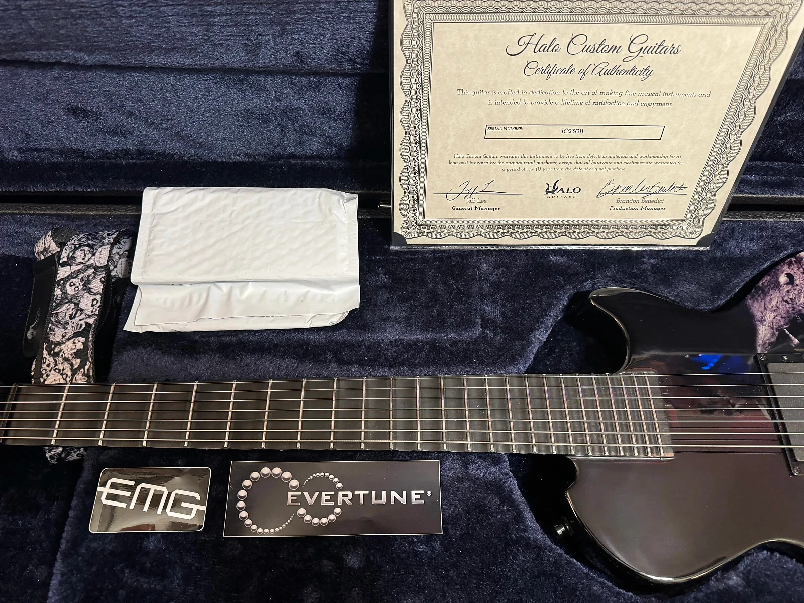 Custom Evil Dead Halo 7 String: Scalloped Fretboard: Hardshell Case