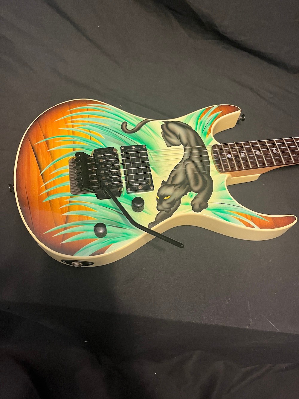 1989 Robin Raider Custom Guitar-Panther Graphic-Reverse Headstock W/Case