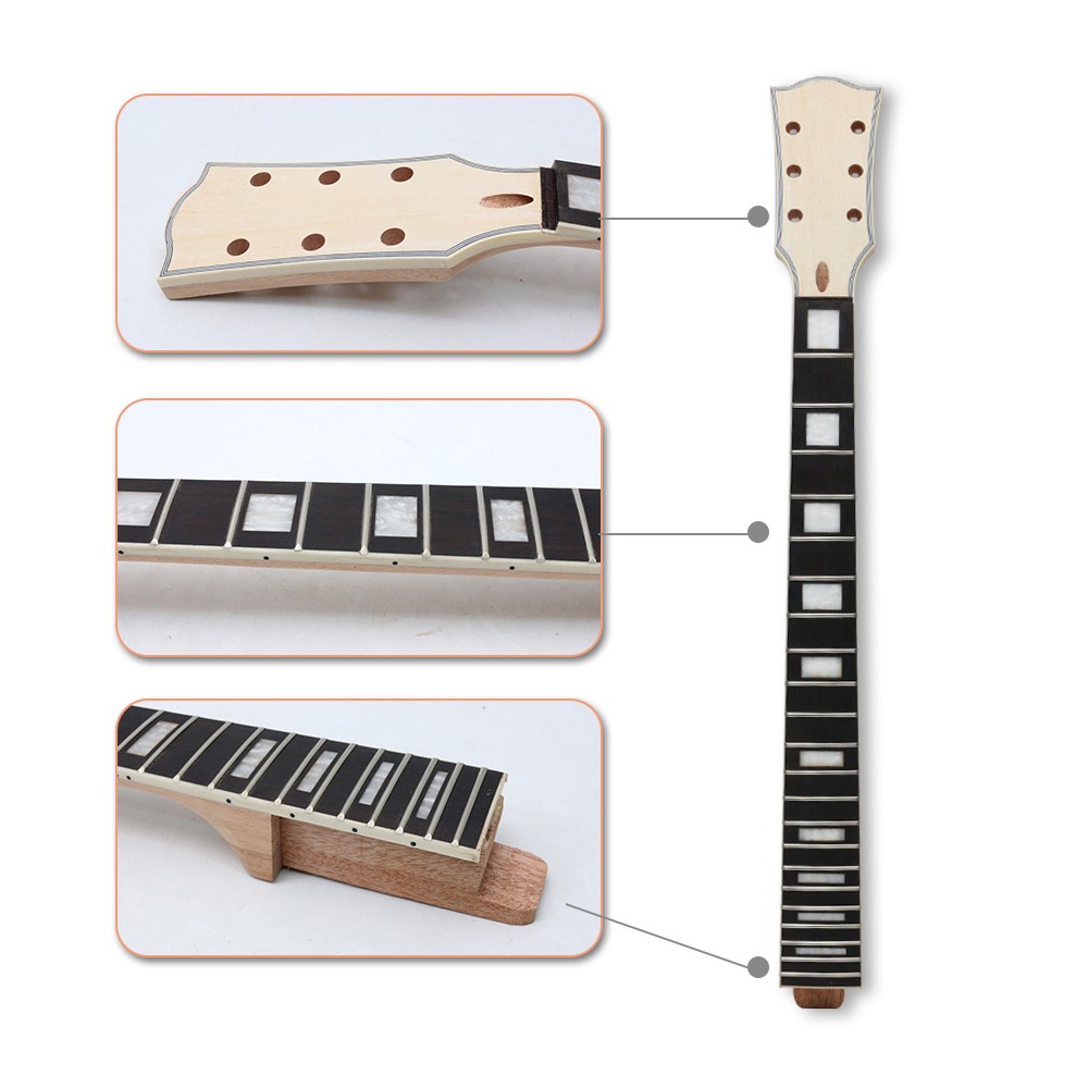 Guitar kits 22 fret 24.75 inch Neck Solid wood body Flamed Maple Veneer
