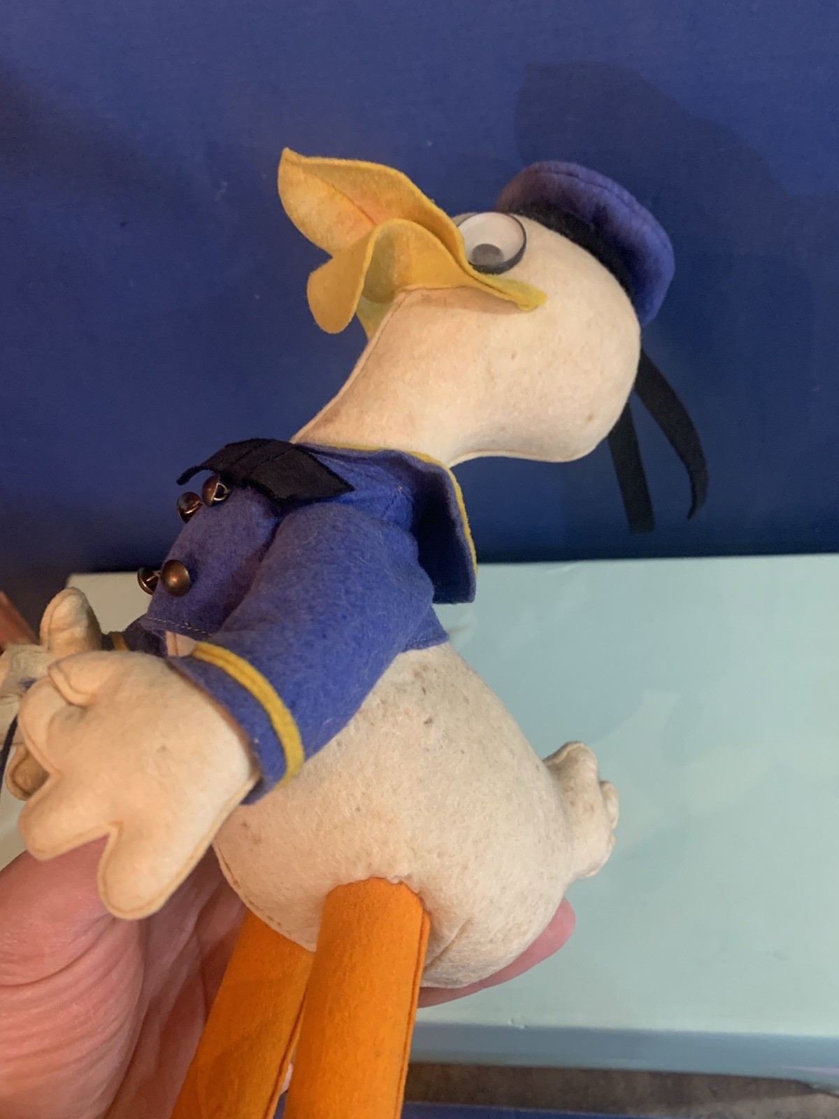 VINTAGE TOY DOLL FELT DONALD DUCK WALT DISNEY LENCI TURIN 1950s no lars