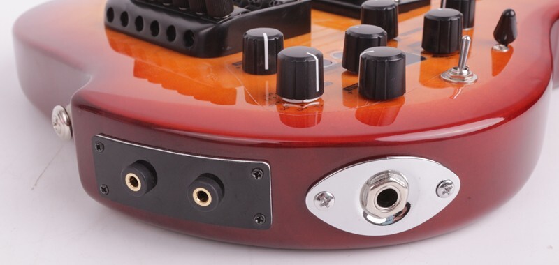 Headless electric guitar travel built in effect drum silent portable