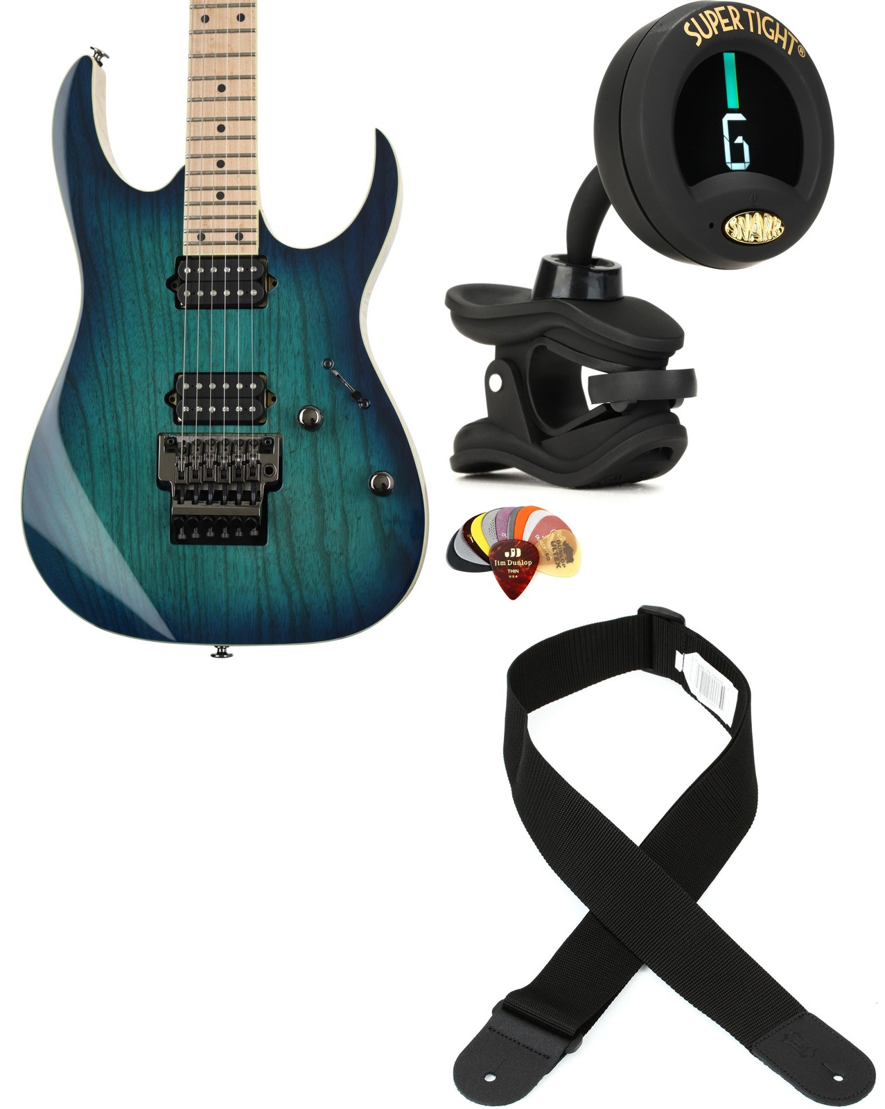 Ibanez RG652AHMNGB + Snark ST-8 + Dunlop PVP101 + Levy’s M8POLY-BLK Value B