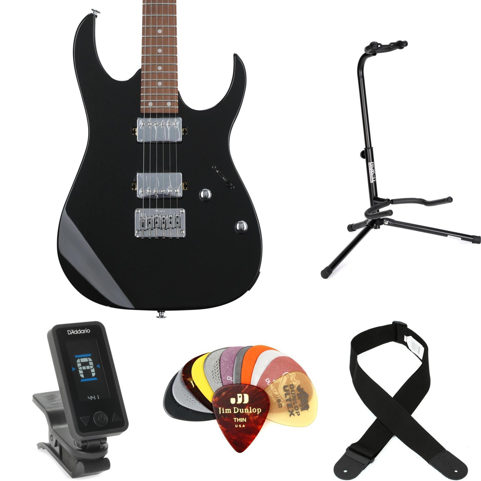 Ibanez GIO GRG121SP Electric Guitar Essentials Bundle – Black Night