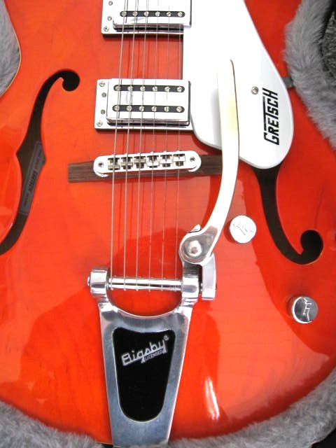 GRETSCH ANNIVARSARY ORANGE G5120 2008 MINT W/GRETSCH BLACK HARDSHELL CASE #605-8