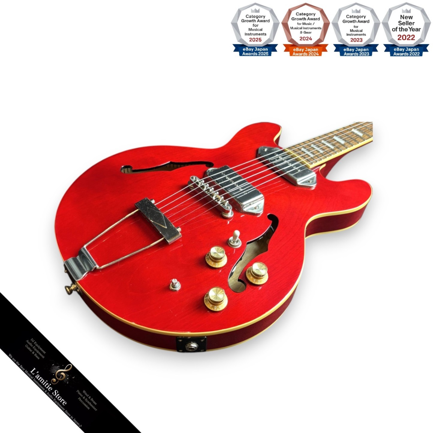 Epiphone Casino Coupe Electric Guitar Blonde Model CH Compact Vintage Sound